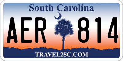 SC license plate AER814