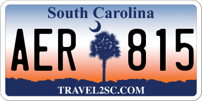 SC license plate AER815