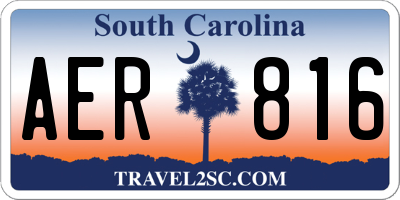SC license plate AER816