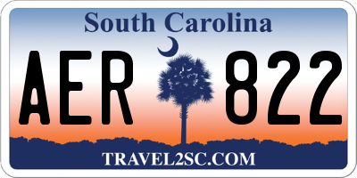 SC license plate AER822