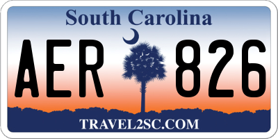 SC license plate AER826