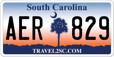 SC license plate AER829