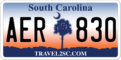 SC license plate AER830