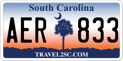 SC license plate AER833