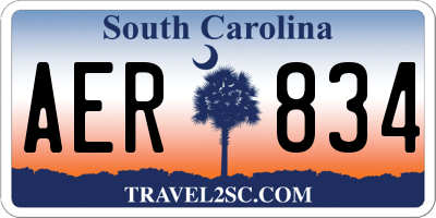 SC license plate AER834