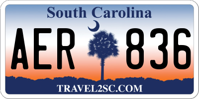 SC license plate AER836