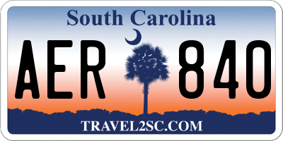 SC license plate AER840