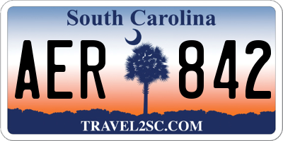 SC license plate AER842