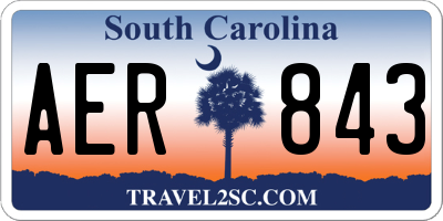 SC license plate AER843
