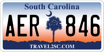 SC license plate AER846