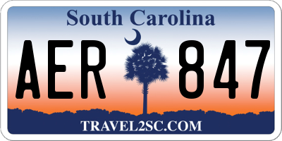 SC license plate AER847