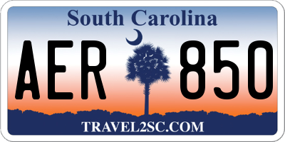 SC license plate AER850