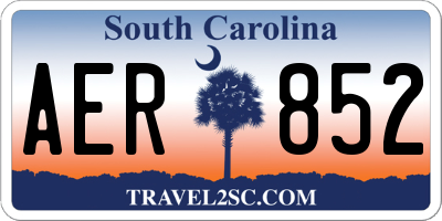 SC license plate AER852