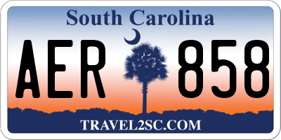 SC license plate AER858
