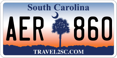 SC license plate AER860