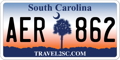 SC license plate AER862