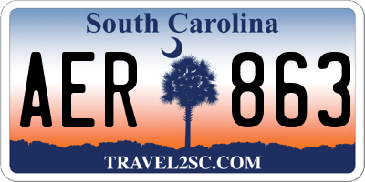 SC license plate AER863
