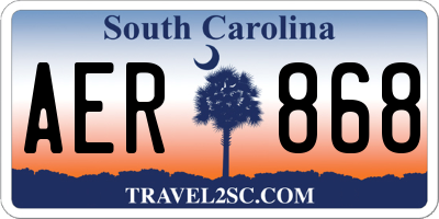 SC license plate AER868