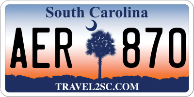 SC license plate AER870
