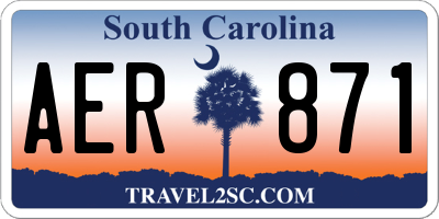 SC license plate AER871