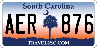SC license plate AER876