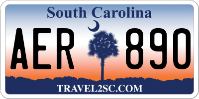 SC license plate AER890