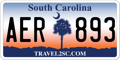 SC license plate AER893