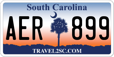 SC license plate AER899