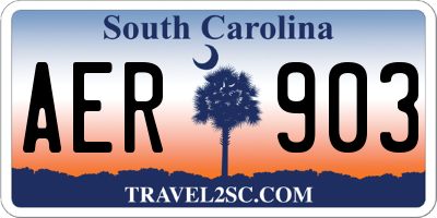SC license plate AER903