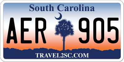SC license plate AER905