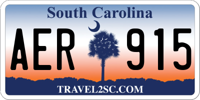 SC license plate AER915