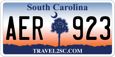SC license plate AER923