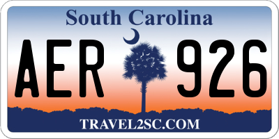 SC license plate AER926