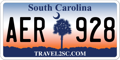 SC license plate AER928