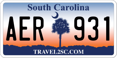 SC license plate AER931