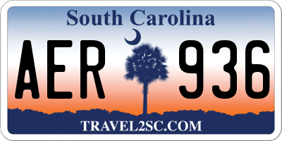 SC license plate AER936