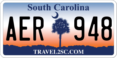SC license plate AER948