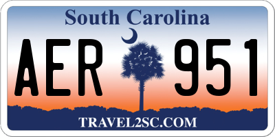SC license plate AER951