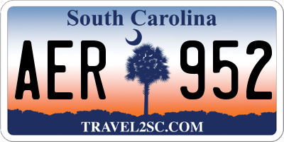 SC license plate AER952