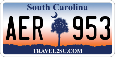 SC license plate AER953
