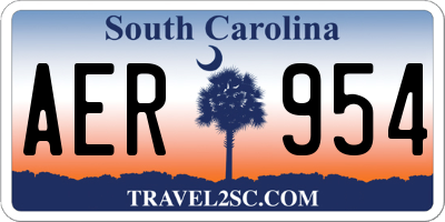 SC license plate AER954