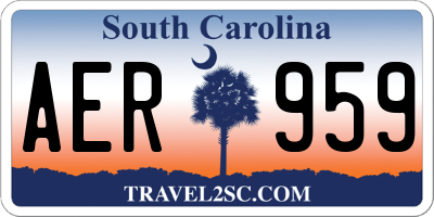 SC license plate AER959