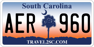 SC license plate AER960