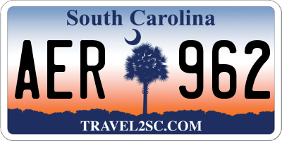 SC license plate AER962