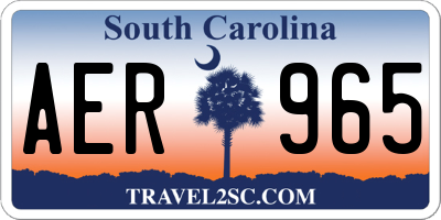 SC license plate AER965