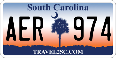 SC license plate AER974