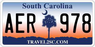 SC license plate AER978
