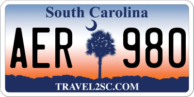 SC license plate AER980