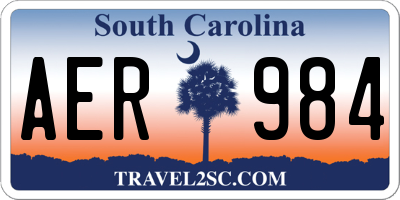 SC license plate AER984