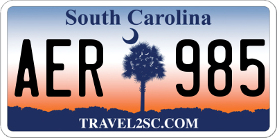 SC license plate AER985